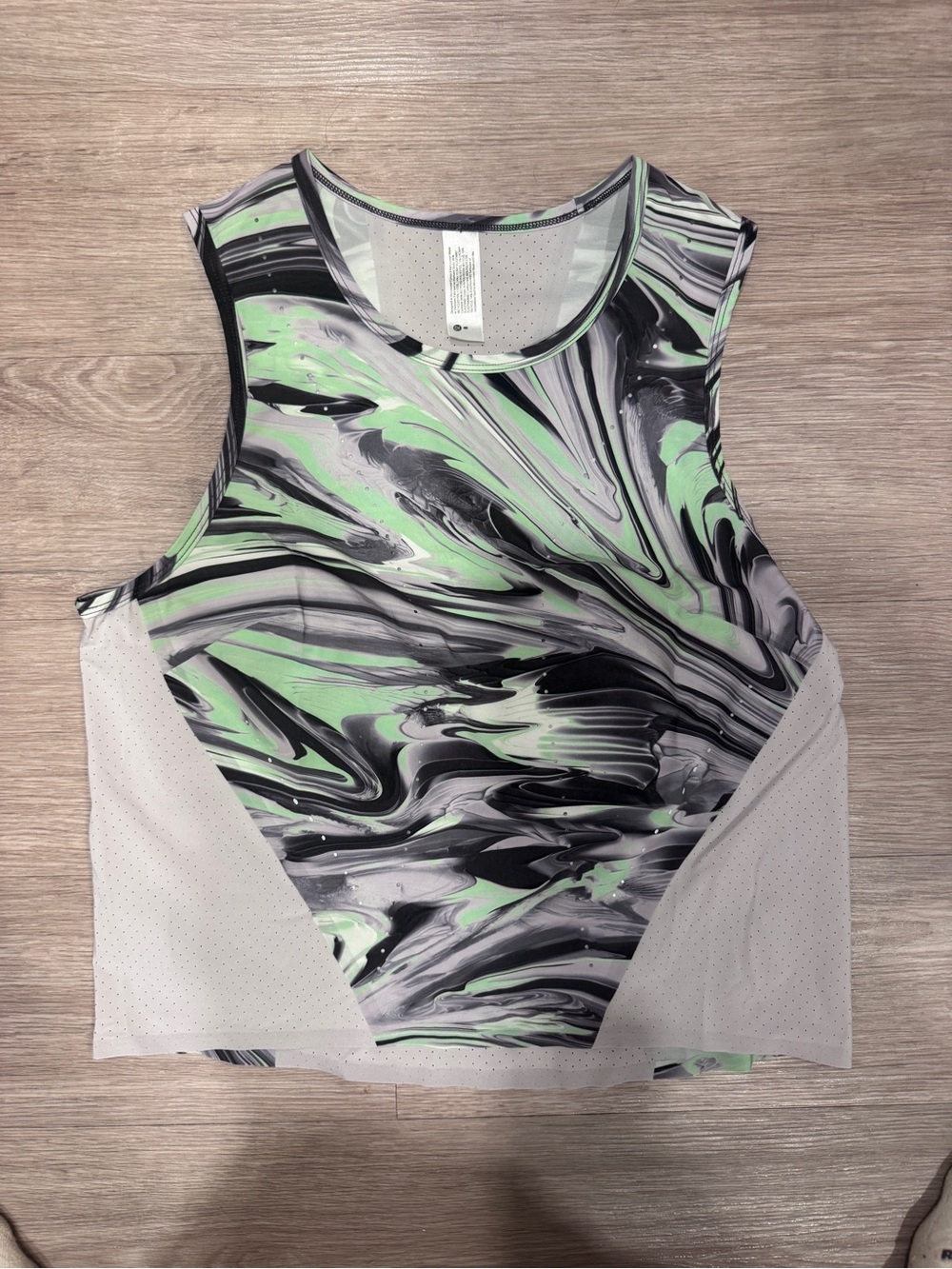 lululemon athletica Sleeveless Tank Top in Mint, Black, and Gray Marble Print